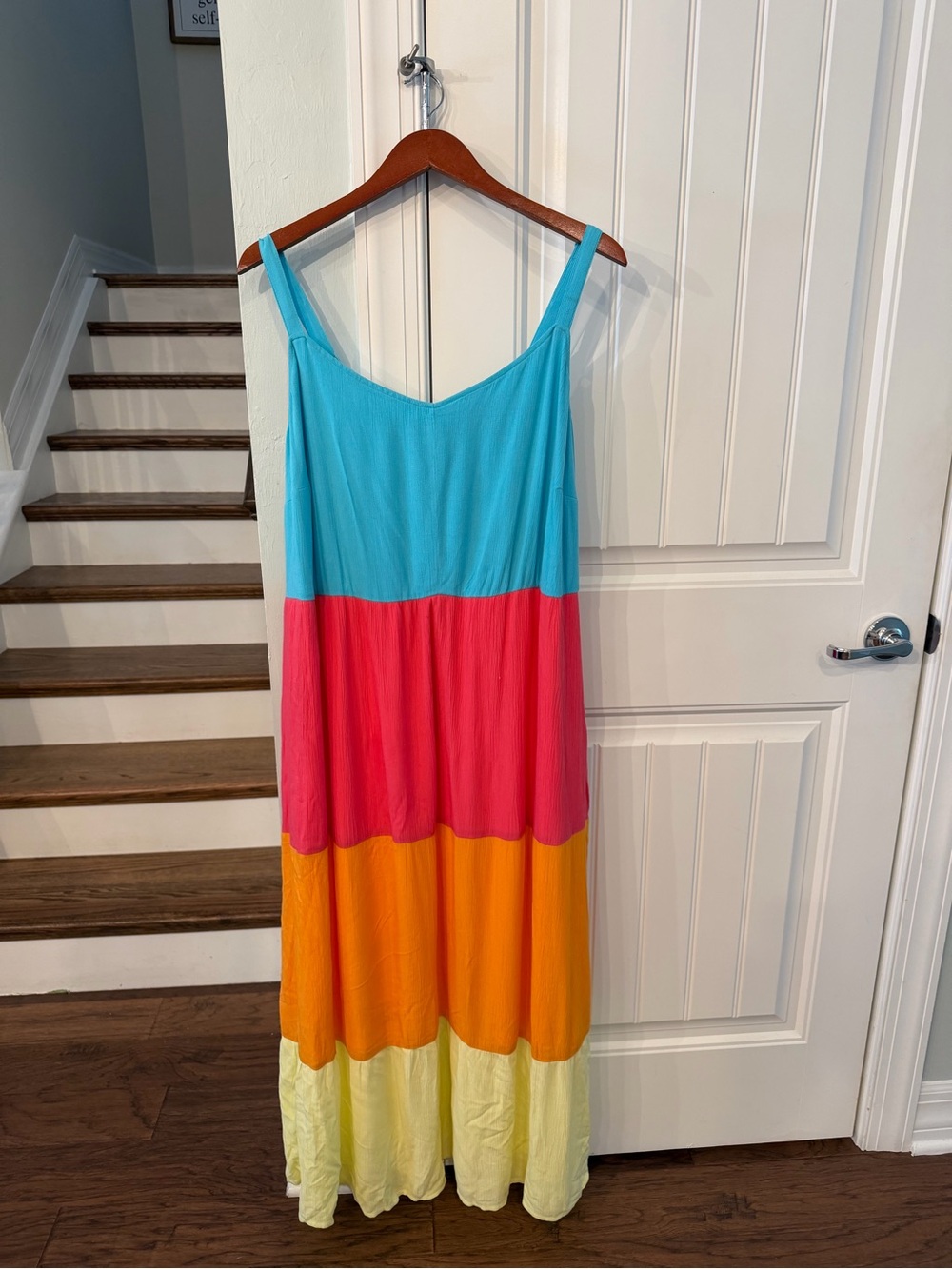 Lane Bryant Bright Colorblock Maxi Dress Size 22 Plus Boho Summer